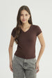 Polera Mujer Slim Fit Café