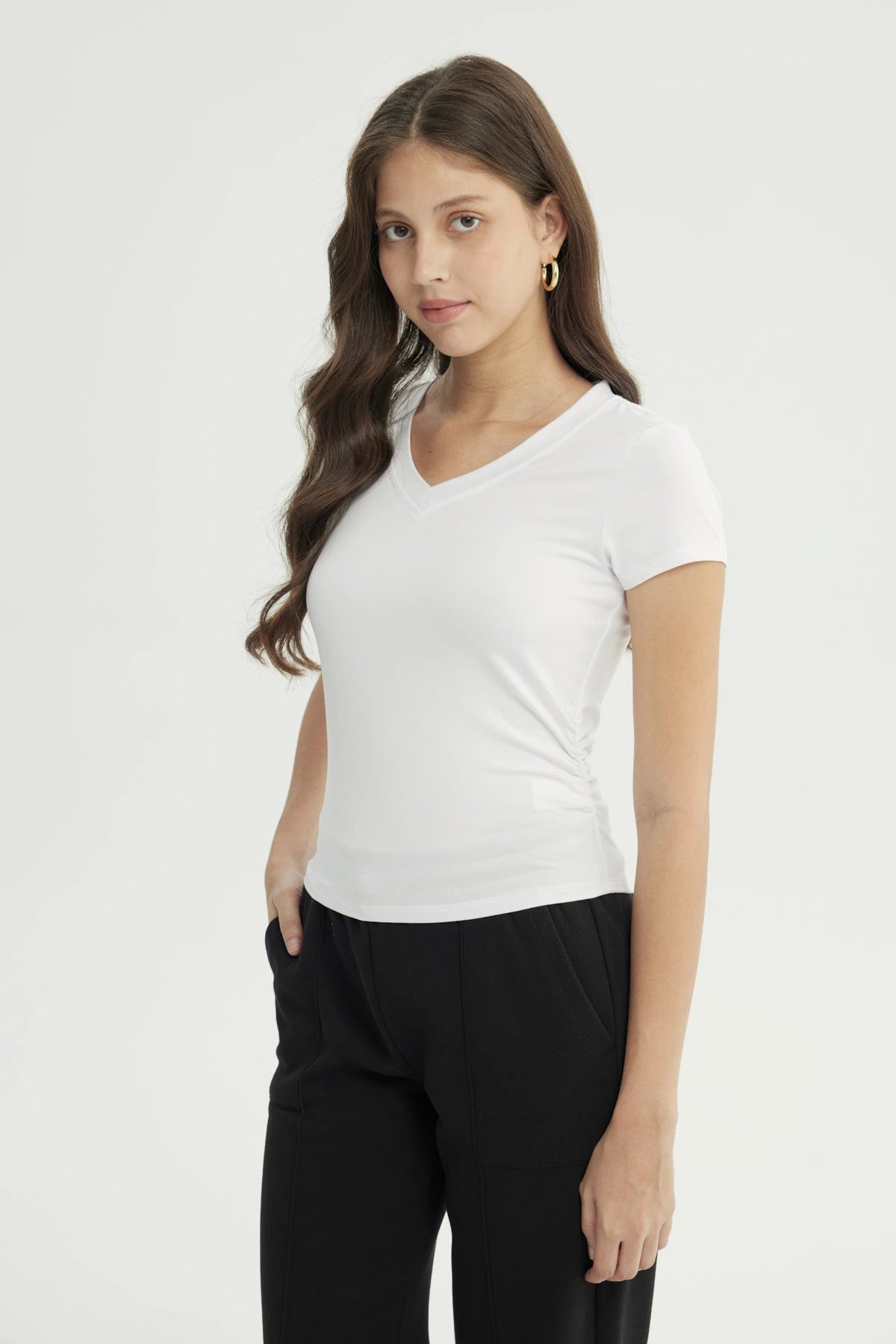 Polera Mujer Slim Fit Blanco