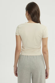 Polera Mujer Slim Fit Beige Claro