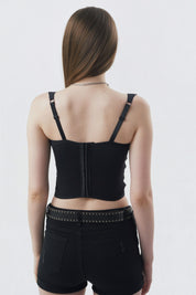 Polera Mujer Hombro Descubierto Negro