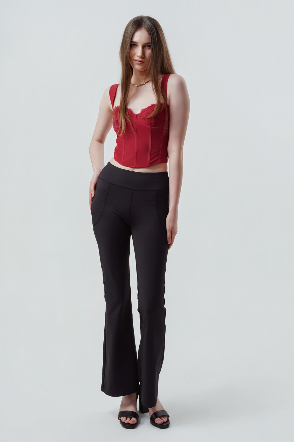 Polera Mujer Hombro Descubierto Rojo