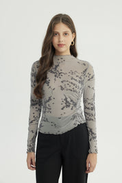 Polera Mujer Ajustado Gris