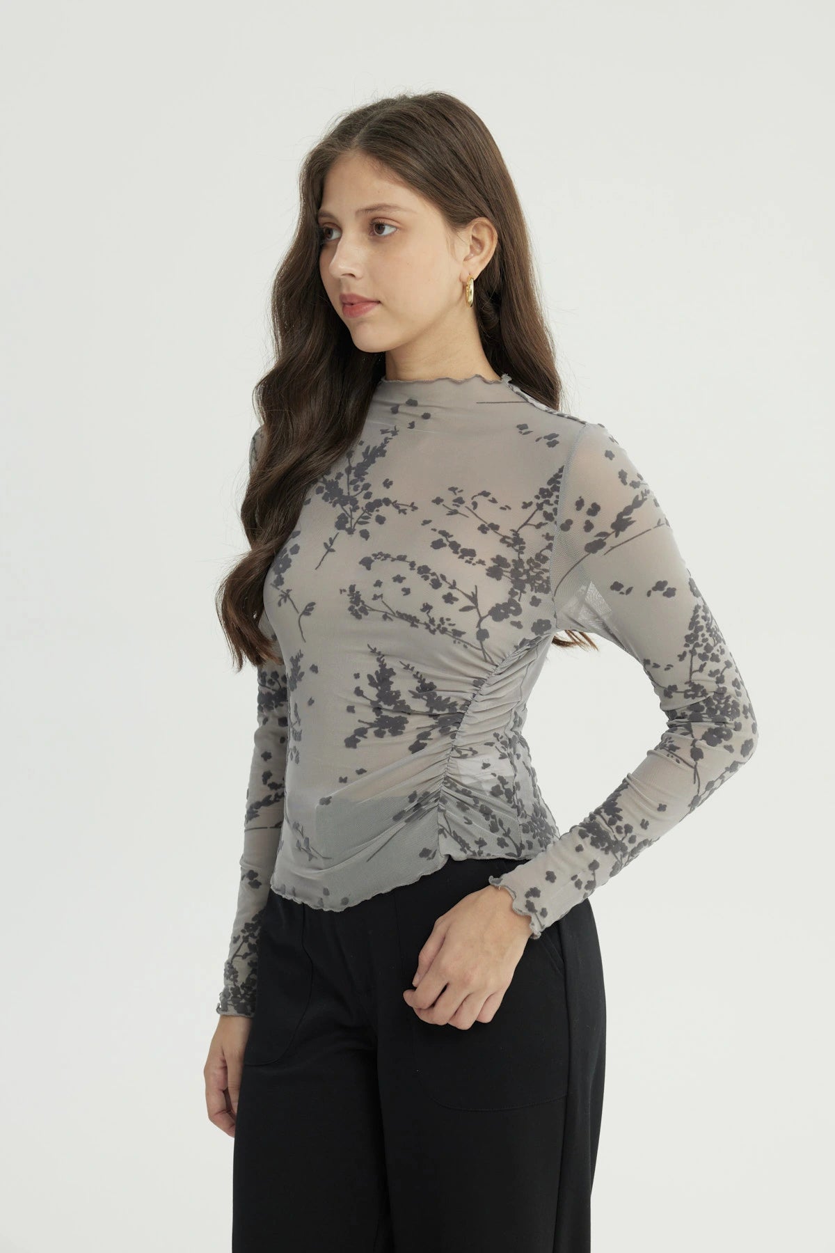 Polera Mujer Ajustado Gris