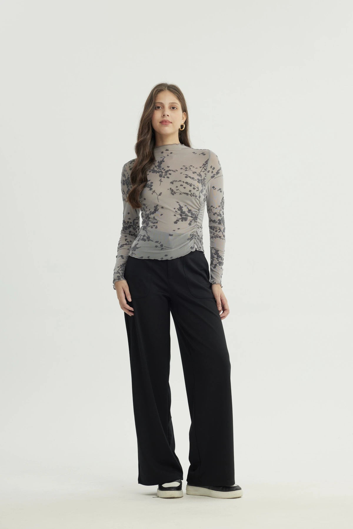 Polera Mujer Ajustado Gris