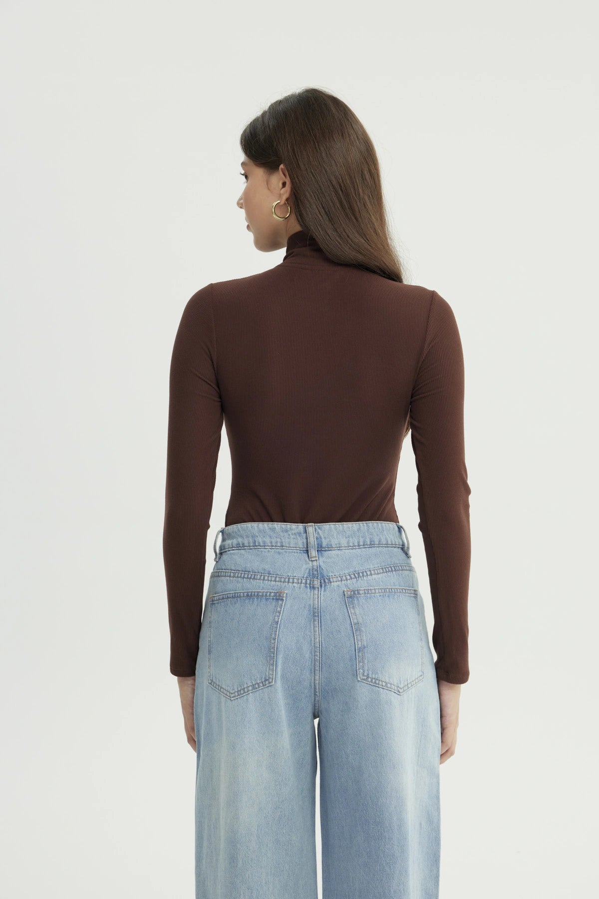 Polera Mujer Ajustada Café