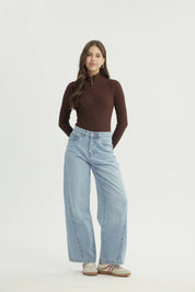 Polera Mujer Ajustada Café