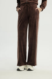 Pantalón Buzo Mujer Wide Leg Café