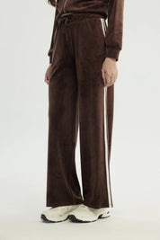 Pantalón Buzo Mujer Wide Leg Café