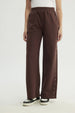 Pantalón Buzo Mujer Wide Leg Café
