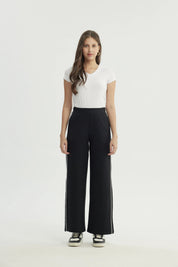 Pantalón Buzo Mujer Calce Recto Negro