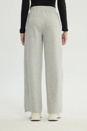 Pantalón Buzo Mujer Calce Recto Gris Melange