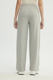 Pantalón Buzo Mujer Calce Recto Gris Melange