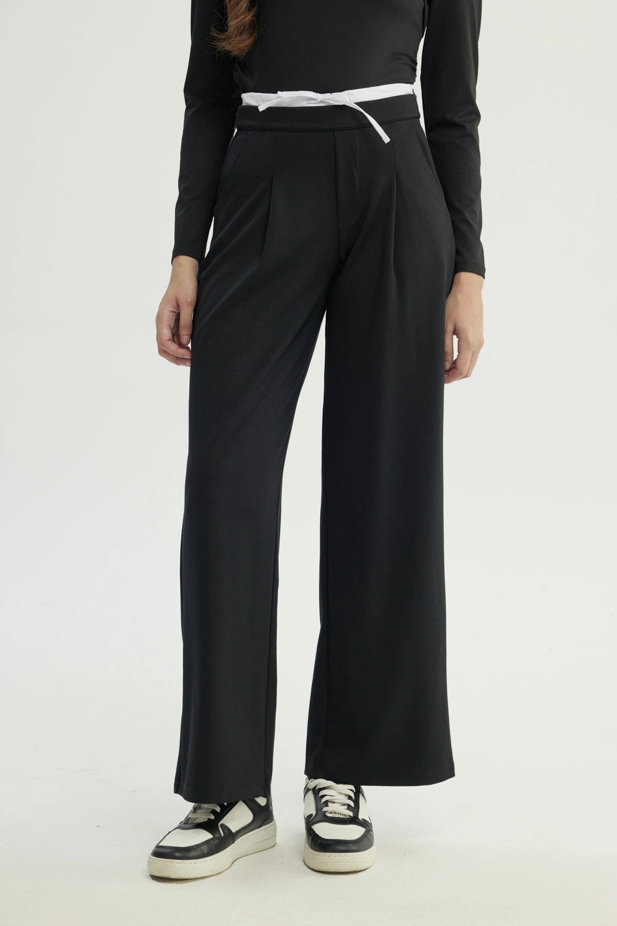 Pantalón Mujer Wide Leg Negro
