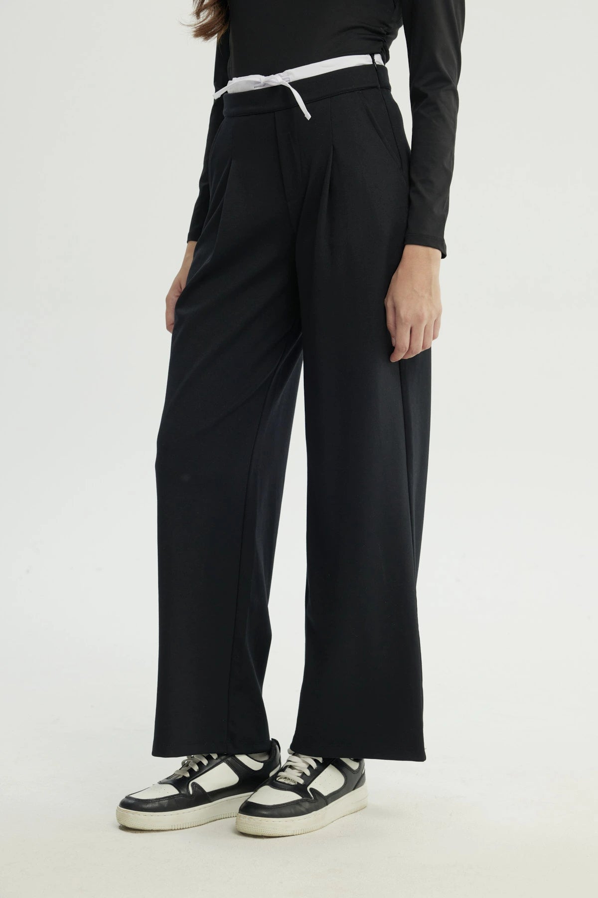 Pantalón Mujer Wide Leg Negro