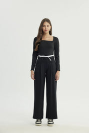Pantalón Mujer Wide Leg Negro