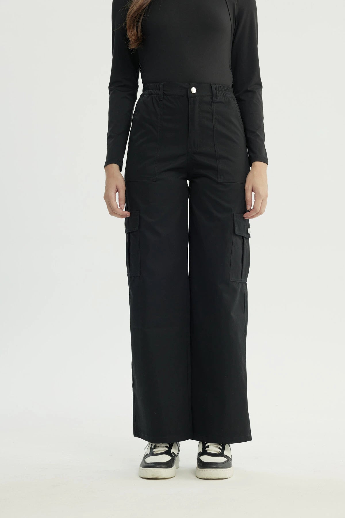 Pantalón Mujer Wide Leg Negro