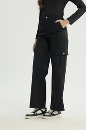 Pantalón Mujer Wide Leg Negro