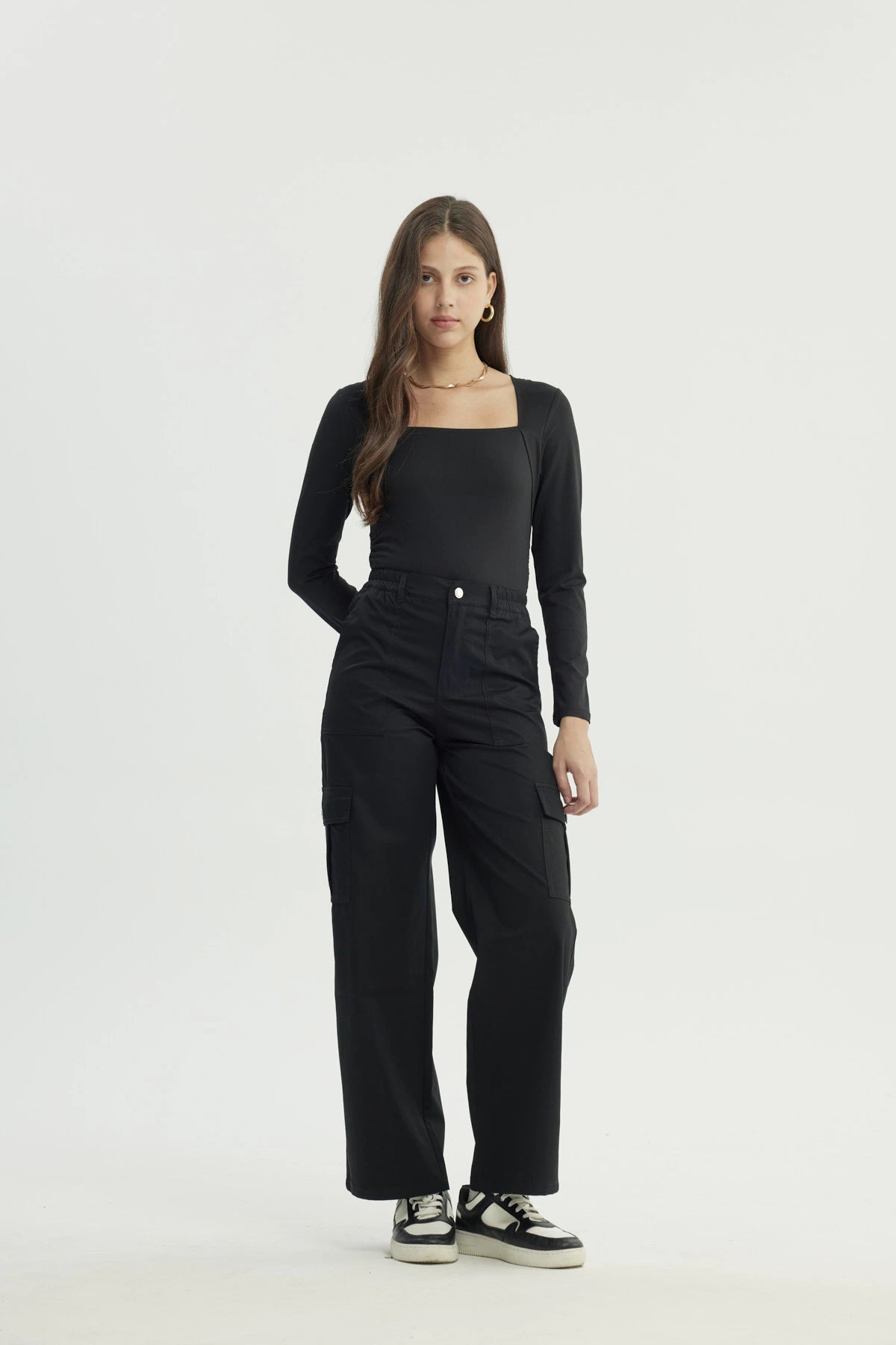 Pantalón Mujer Wide Leg Negro
