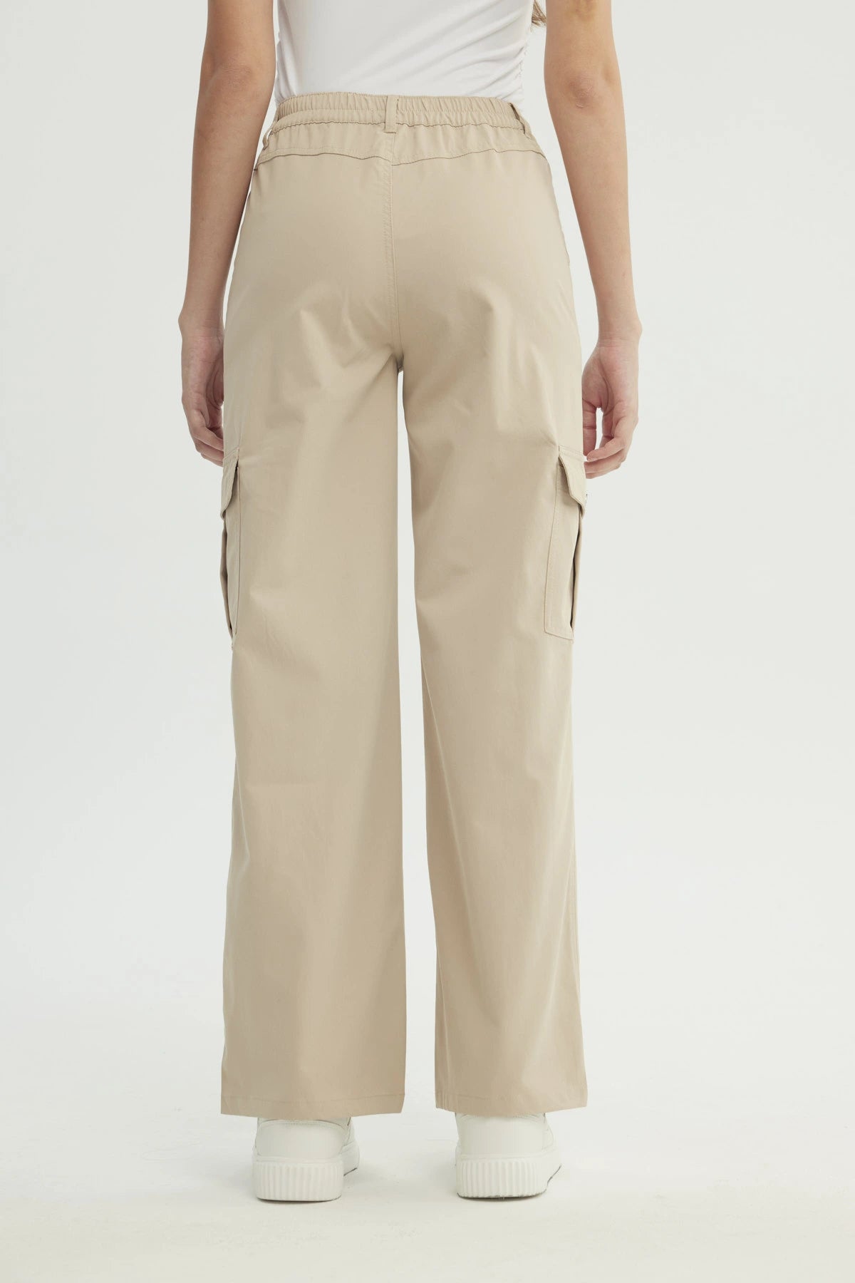 Pantalón Mujer Wide Leg Beige