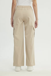 Pantalón Mujer Wide Leg Beige