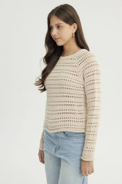 Sweater Mujer Classic Beige Claro