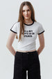 Polera Mujer Contraste Y Print Crudo