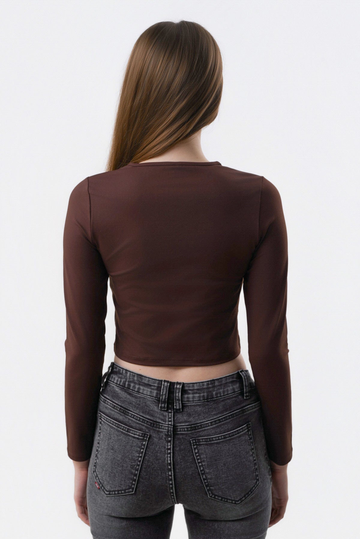 Polera Mujer Ajustado Café