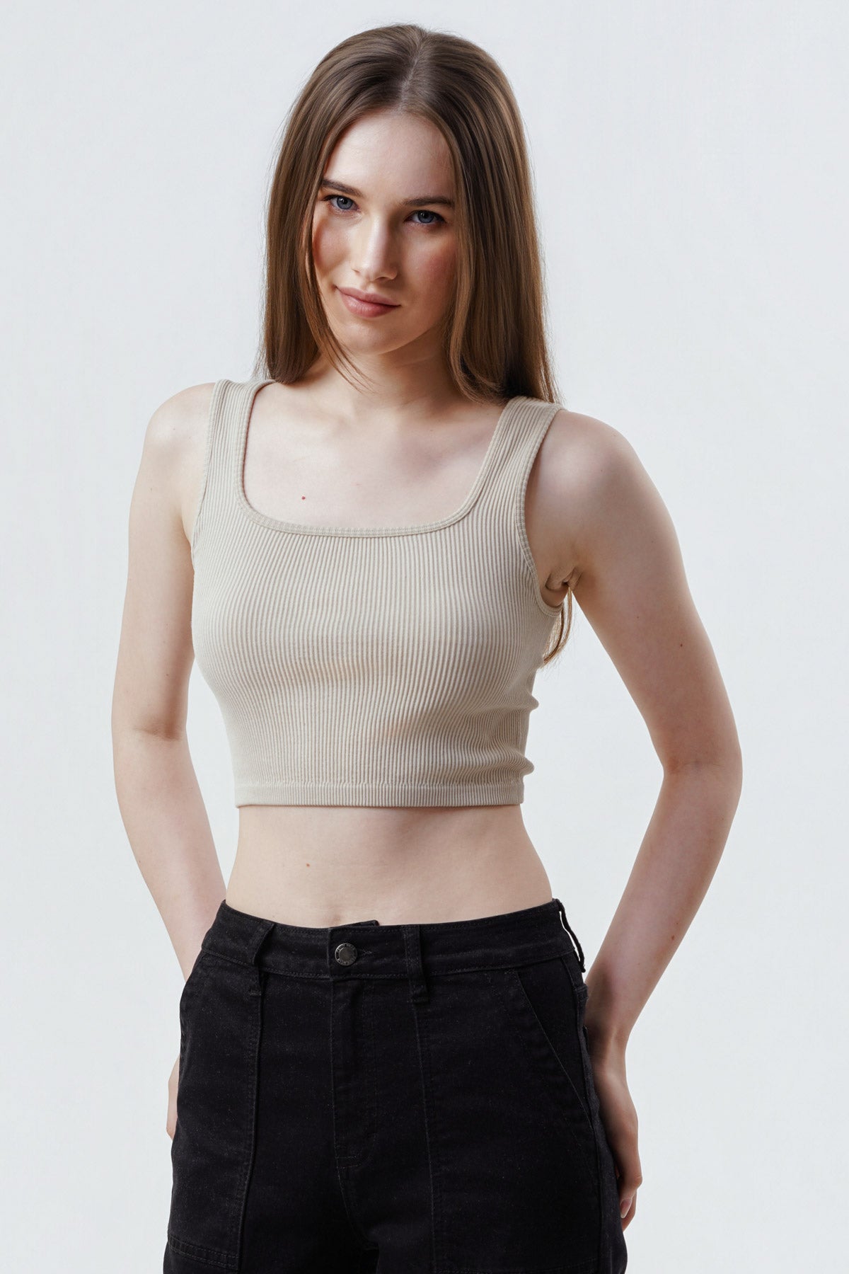 Peto Slim Mujer Beige