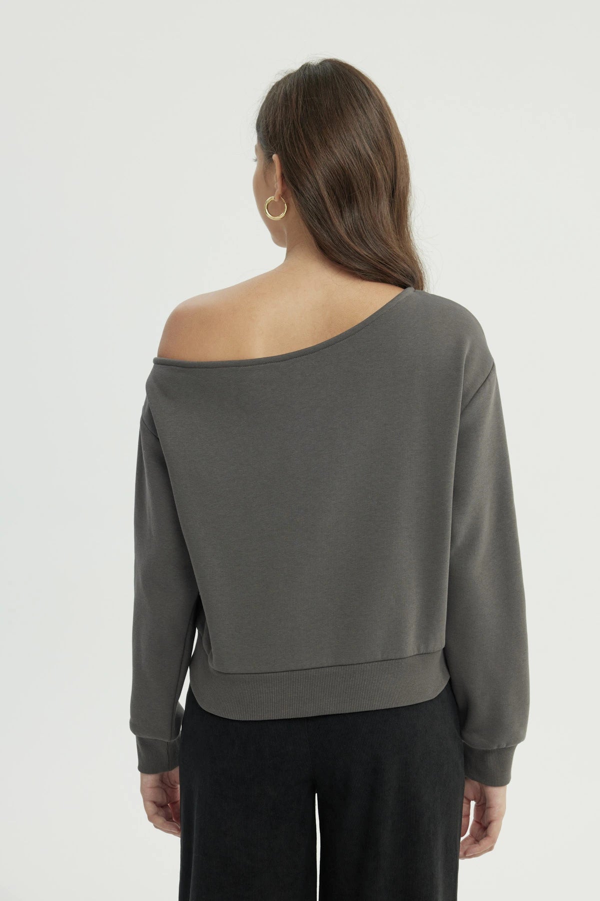 Polerón Mujer Clásico Gris Oscuro