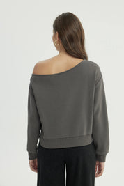 Polerón Mujer Clásico Gris Oscuro