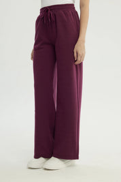 Pantalón Buzo Mujer Wide Leg Rojo