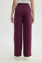 Pantalón Buzo Mujer Wide Leg Rojo
