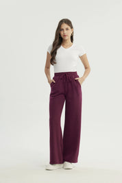 Pantalón Buzo Mujer Wide Leg Rojo