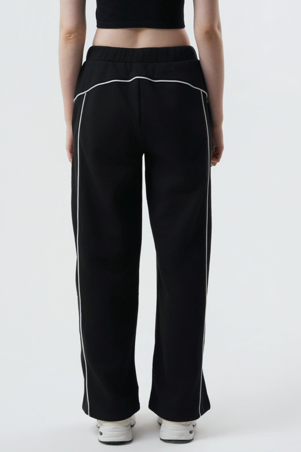Pantalón Buzo Mujer Wide Leg Negro