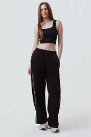 Pantalón Buzo Mujer Wide Leg Negro