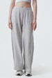 Pantalón Buzo Mujer Wide Leg Gris Melange