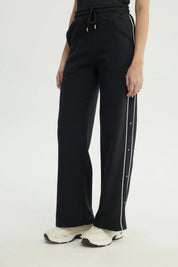 Pantalón Buzo Mujer Wide Leg Negro
