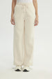 Pantalón Buzo Mujer Wide Leg Beige Claro