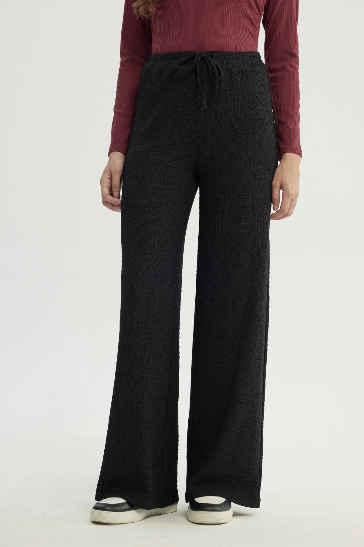 Pantalón Mujer Wide Leg Negro