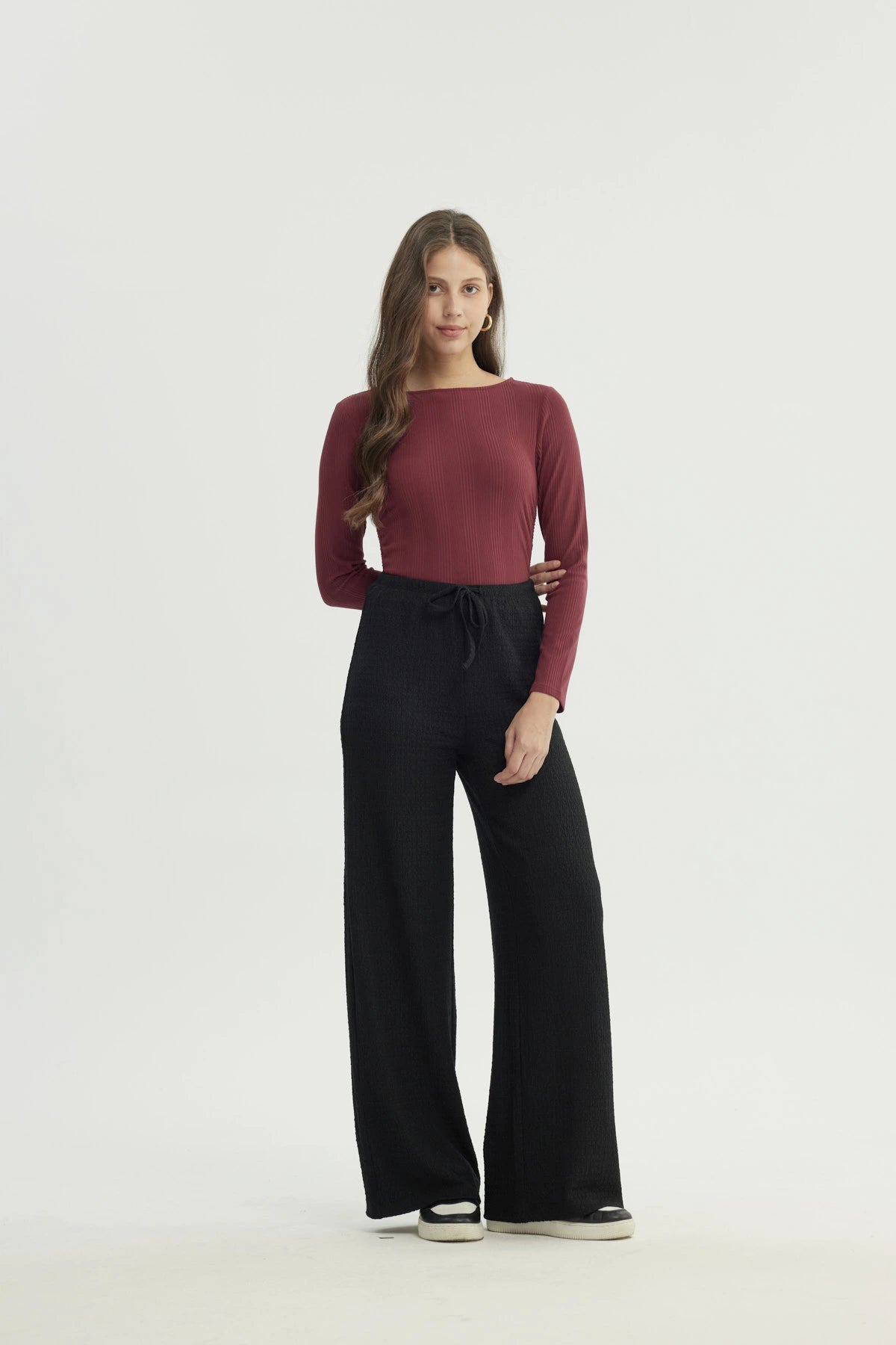 Pantalón Mujer Wide Leg Negro