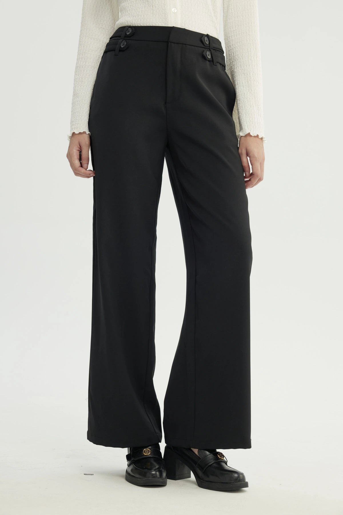 Pantalón Mujer Wide Leg Negro