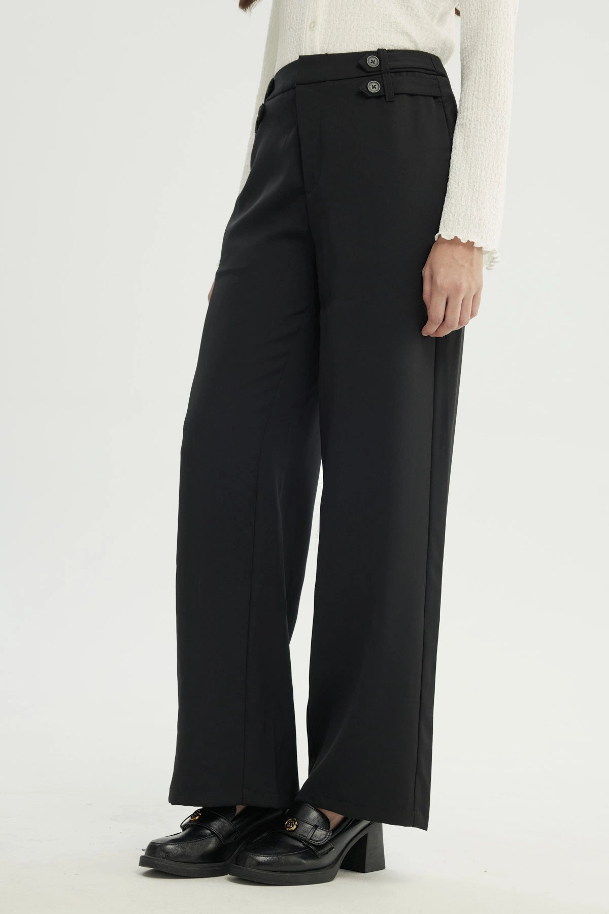 Pantalón Mujer Wide Leg Negro