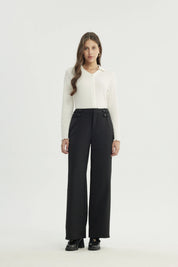 Pantalón Mujer Wide Leg Negro