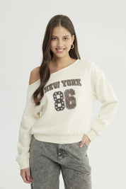 Polerón Mujer Classic Crema