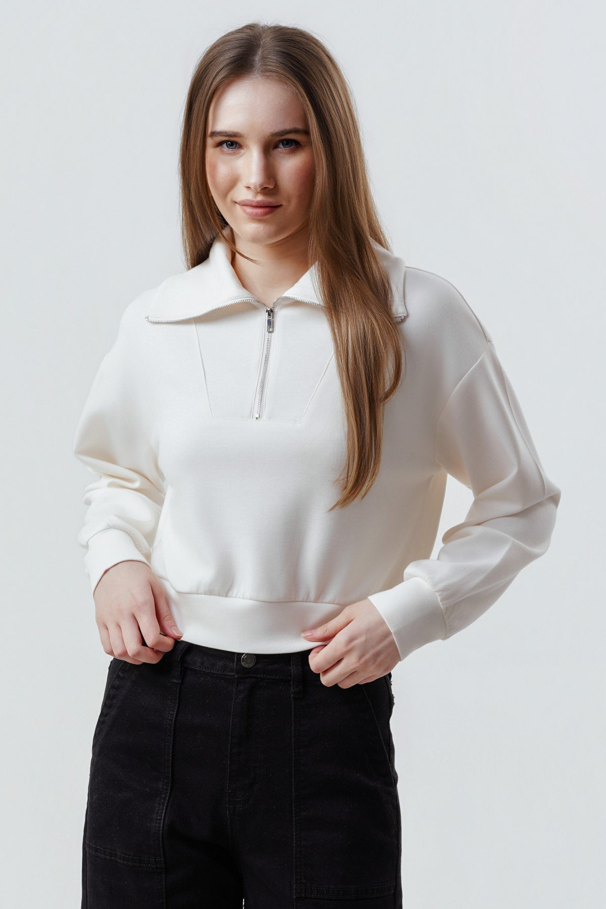 Polerón Mujer Classic Crema