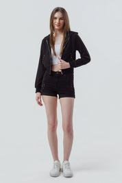 Polerón Mujer Slim Negro