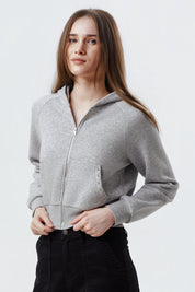 Polerón Mujer Slim Gris Melange