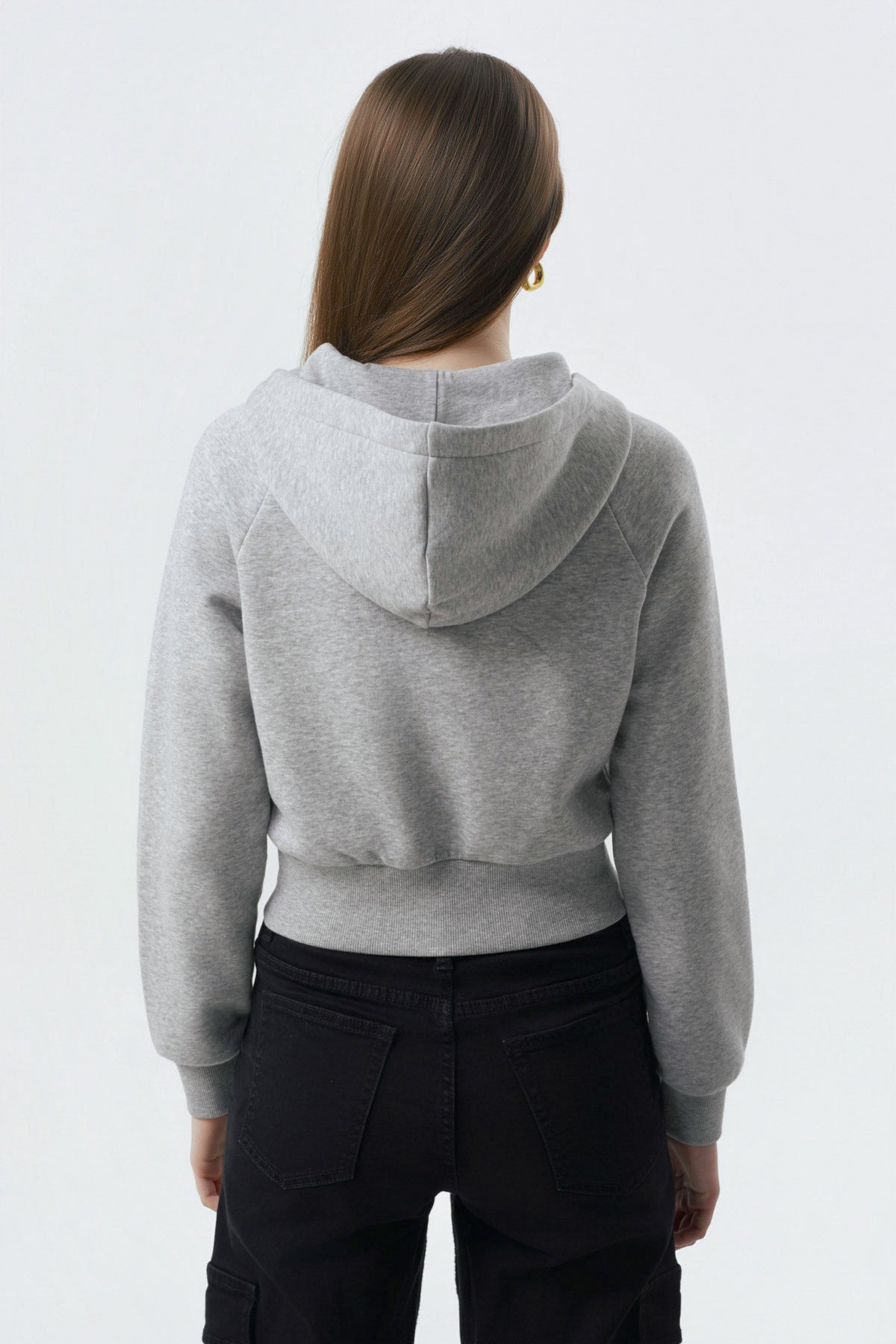 Polerón Mujer Slim Gris Melange