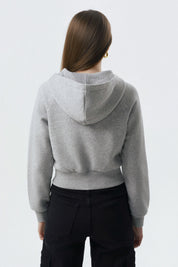 Polerón Mujer Slim Gris Melange