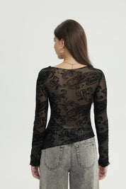 Polera Mujer Ajustado Negro